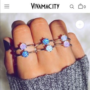 Vivamacity White Moonstone Ring w/ Gold Band